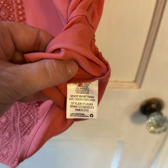 Fortune & Ivy coral pink  L nwt stitch fix mixed materials - Picture 3 of 4